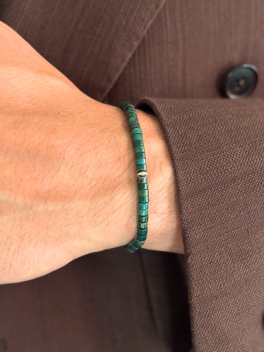 Smoking Barrels | Green Agate Bracelet