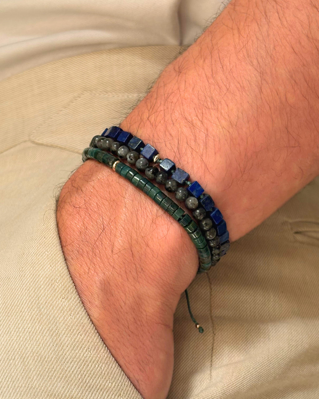 Smoking Barrels | Green Agate Bracelet